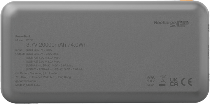 GP Batterier Powerbank Plus 20000 mAh Black GP Batterier