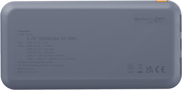 GP Batterier Powerbank Plus 10000 mAh Blue GP Batterier