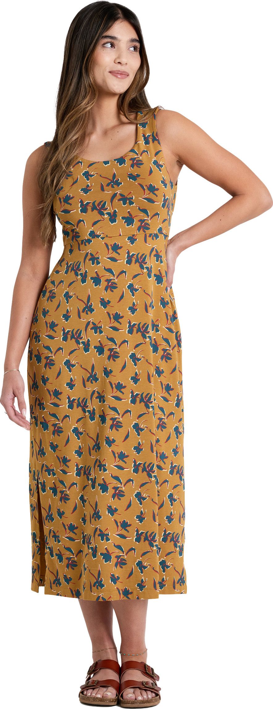 chinese dress ladies Sara Linen Midi Dress – Dianara main image 0