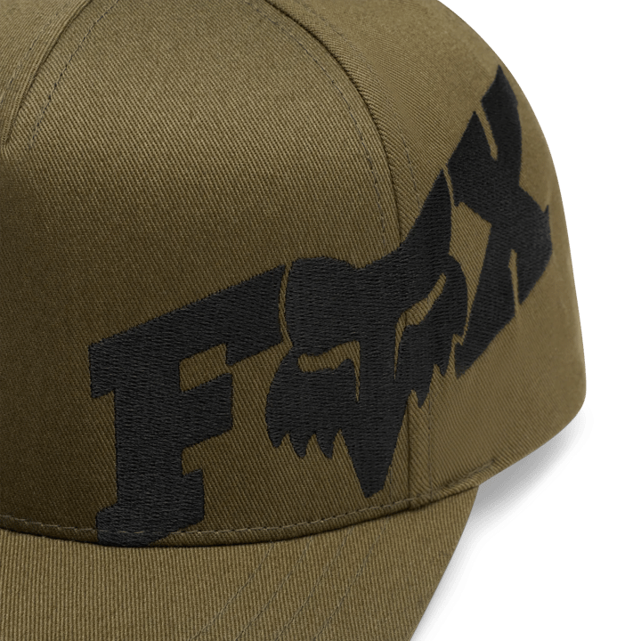 Fox Youth F Head X Snapback Hat Olive Green Fox