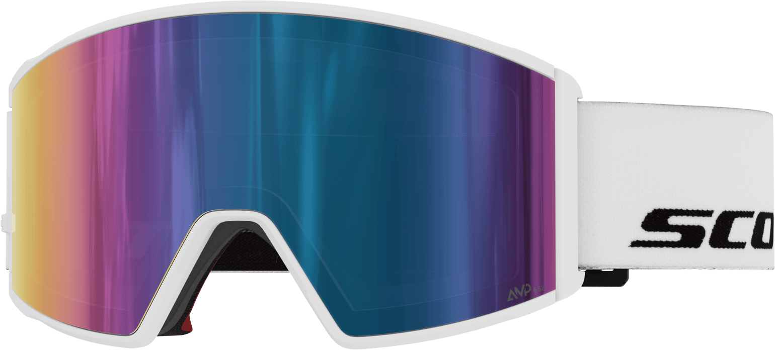Scott Goggle React White/AMP teal chrome S2