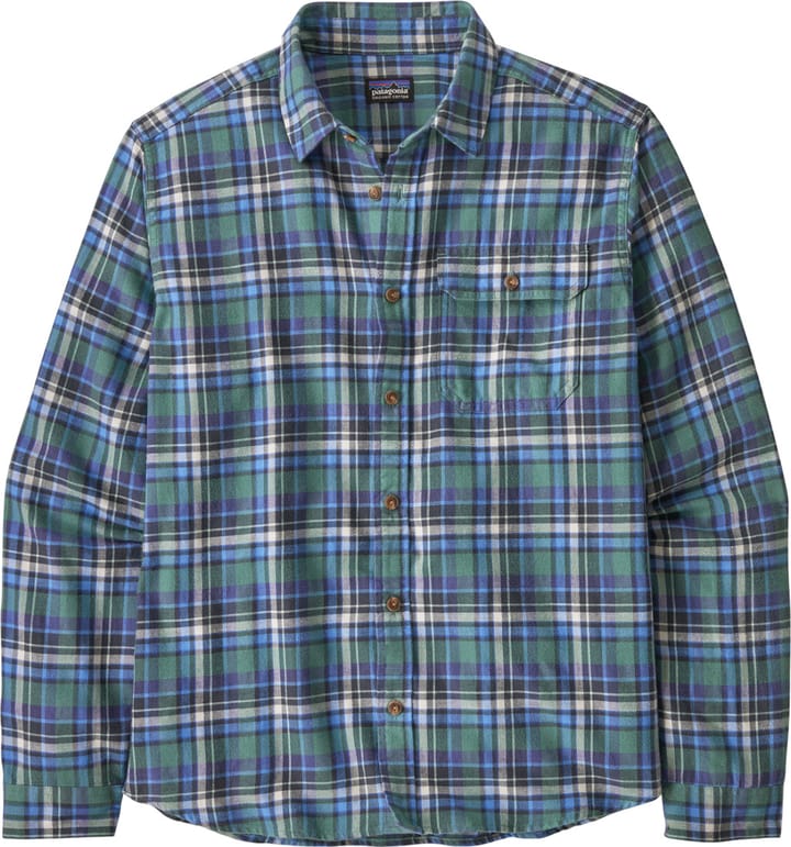 Patagonia Men's L/S Cotton in Conversion LW Fjord Flannel Shirt Nature Walk: Smolder Blue Patagonia