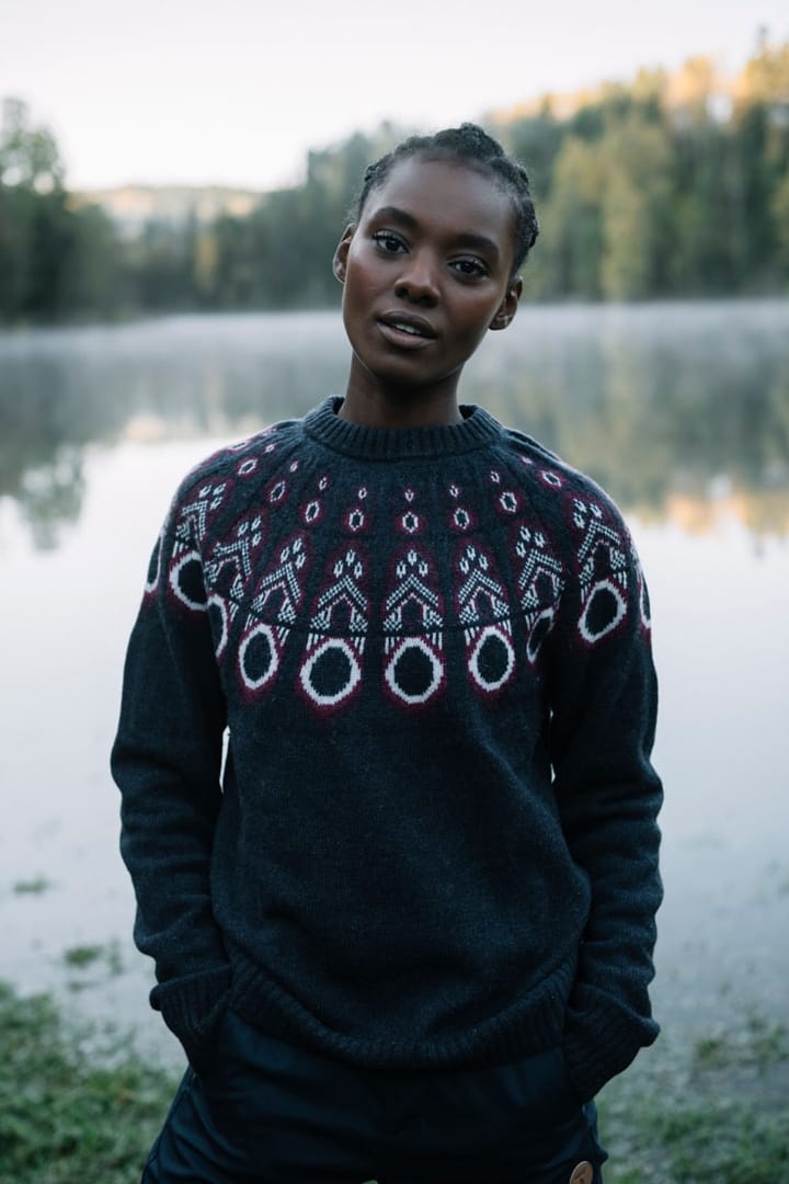 Tufte Wear W Robin Pattern Sweater Sky Captain Melange Tufte Wear