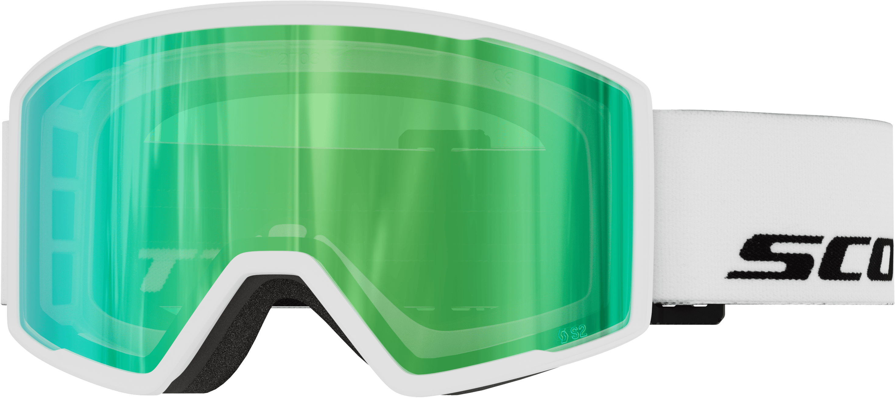 Scott Goggle Trace Pro White/green chrome S2