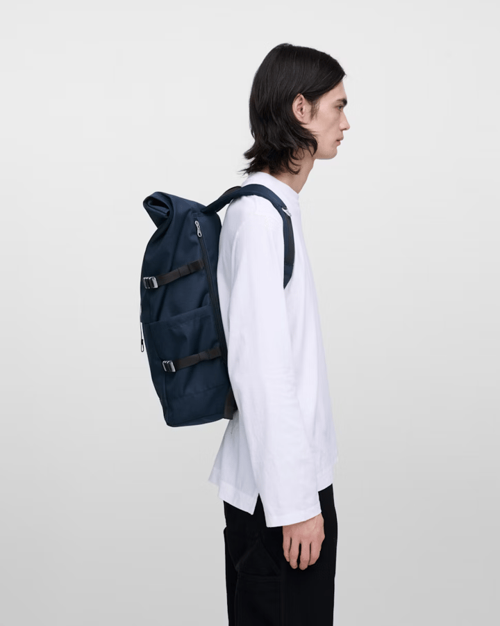 Sandqvist Icon Rolltop Backpack L Navy Sandqvist