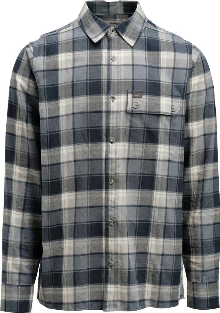 Lundhags Men's Järpen Plaid Flannel Shirt Dark Sky Blue