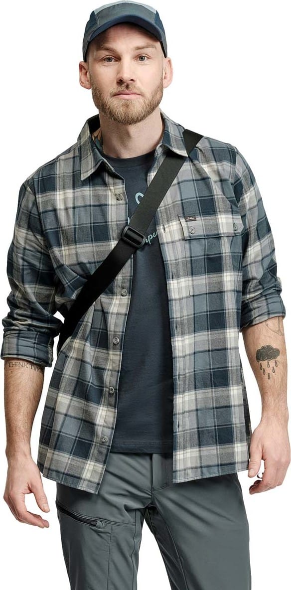 Lundhags Men's Järpen Plaid Flannel Shirt Dark Sky Blue Lundhags