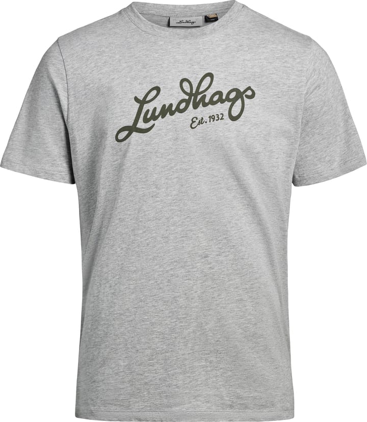 Lundhags Men's Järpen Logo T-Shirt Light Grey Melange Lundhags