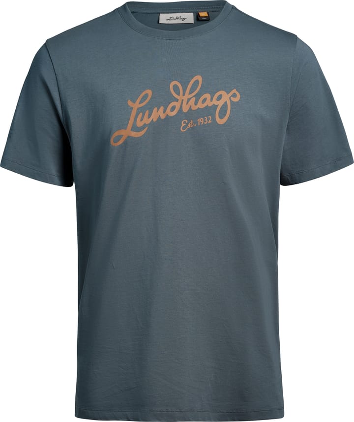 Lundhags Men's Järpen Logo T-Shirt Dark Sky Blue Lundhags