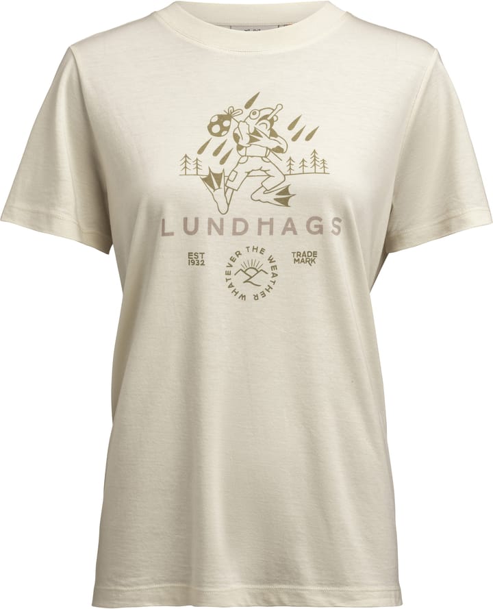 Lundhags Women's Järpen Printed T-Shirt Chalk White Lundhags