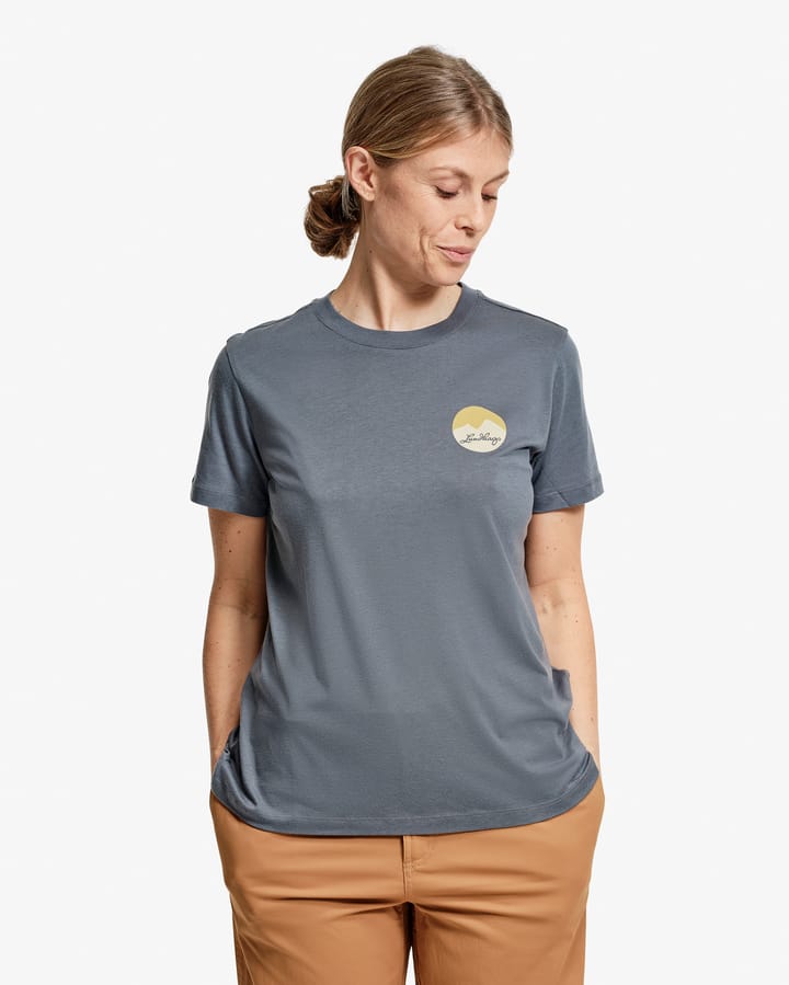 Lundhags Women's Järpen Printed T-Shirt Dark Sky Blue Lundhags