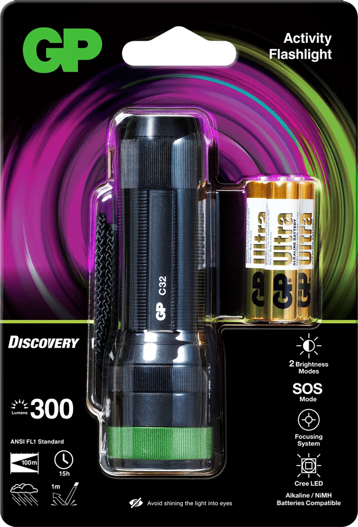 GP Batterier GP Discovery Activity 300lm C32 Black GP Batterier GP Batterier GP Discovery Activity 300lm C32 Black GP Batterier