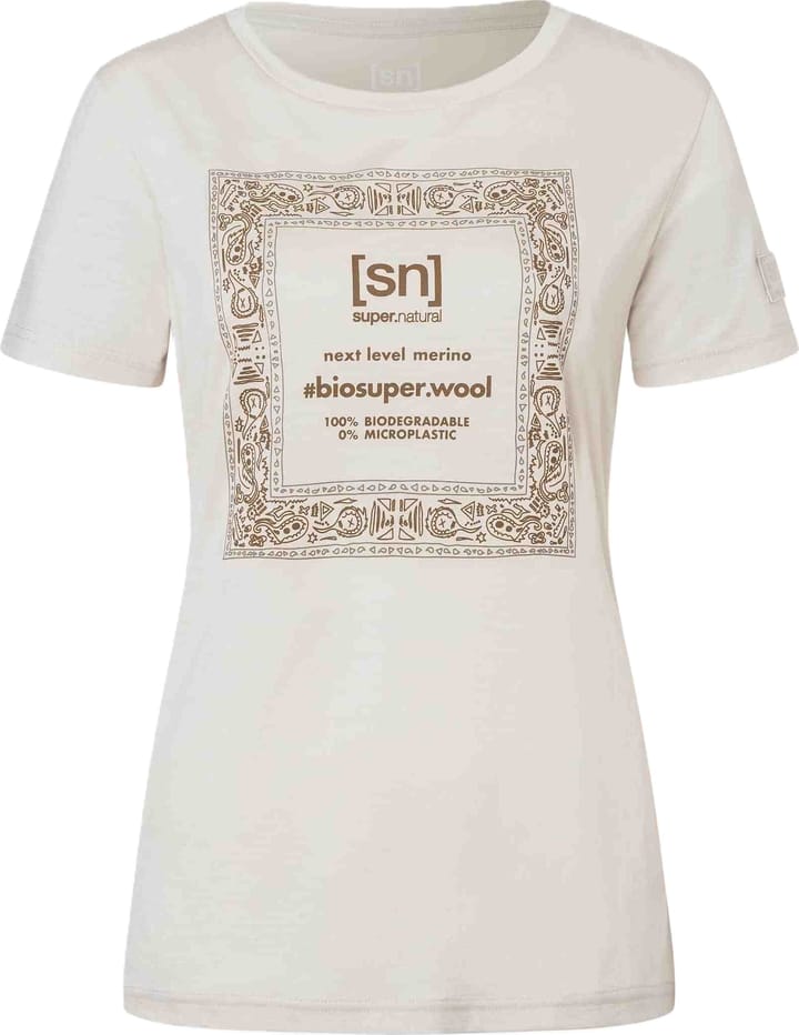 super.natural Women's Bandana Bio J Tee White Stone Melange/vintage Khaki Melange/kangaroo super.natural
