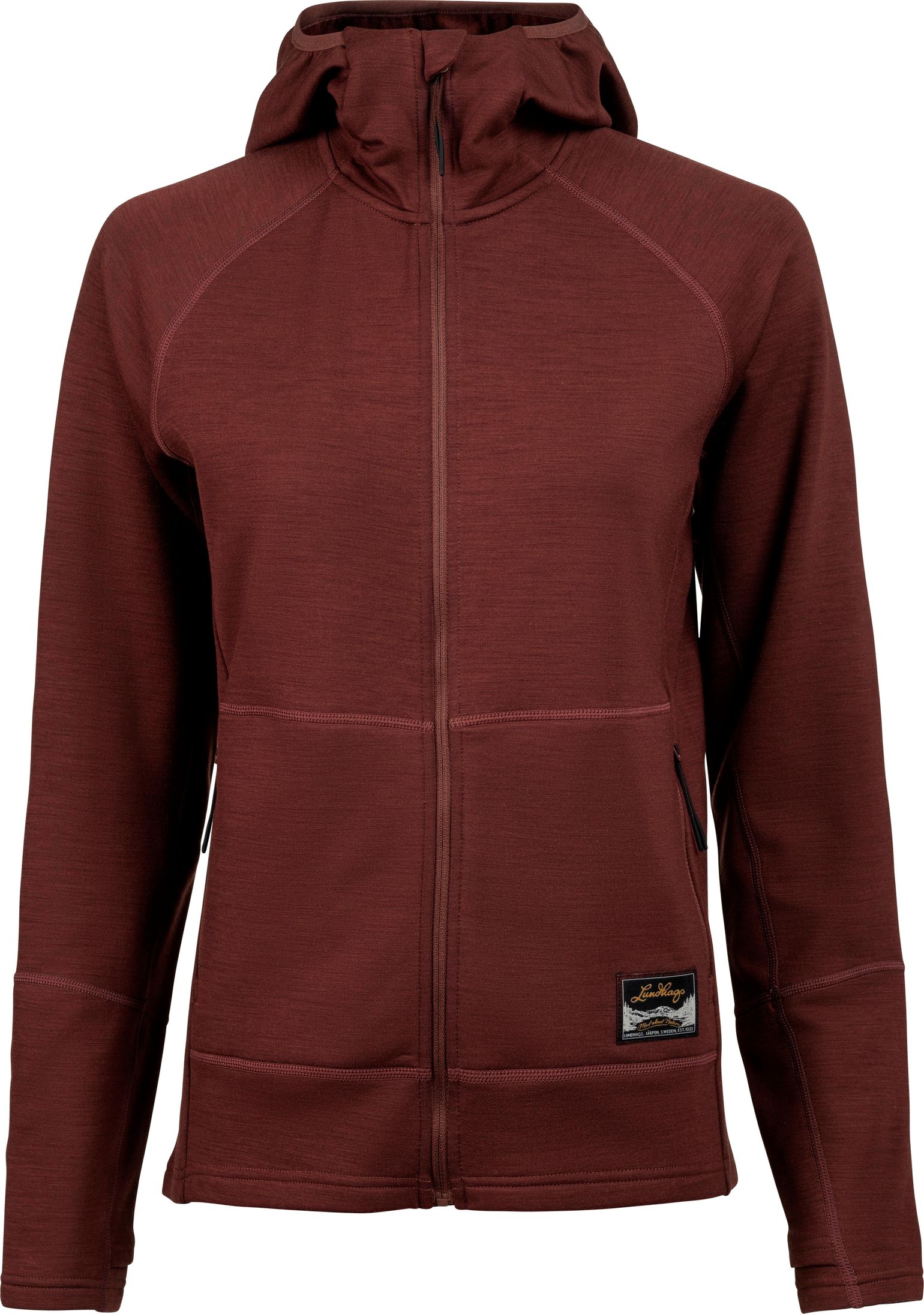 Lundhags Women's Tived Merino Hoodie Burgundy