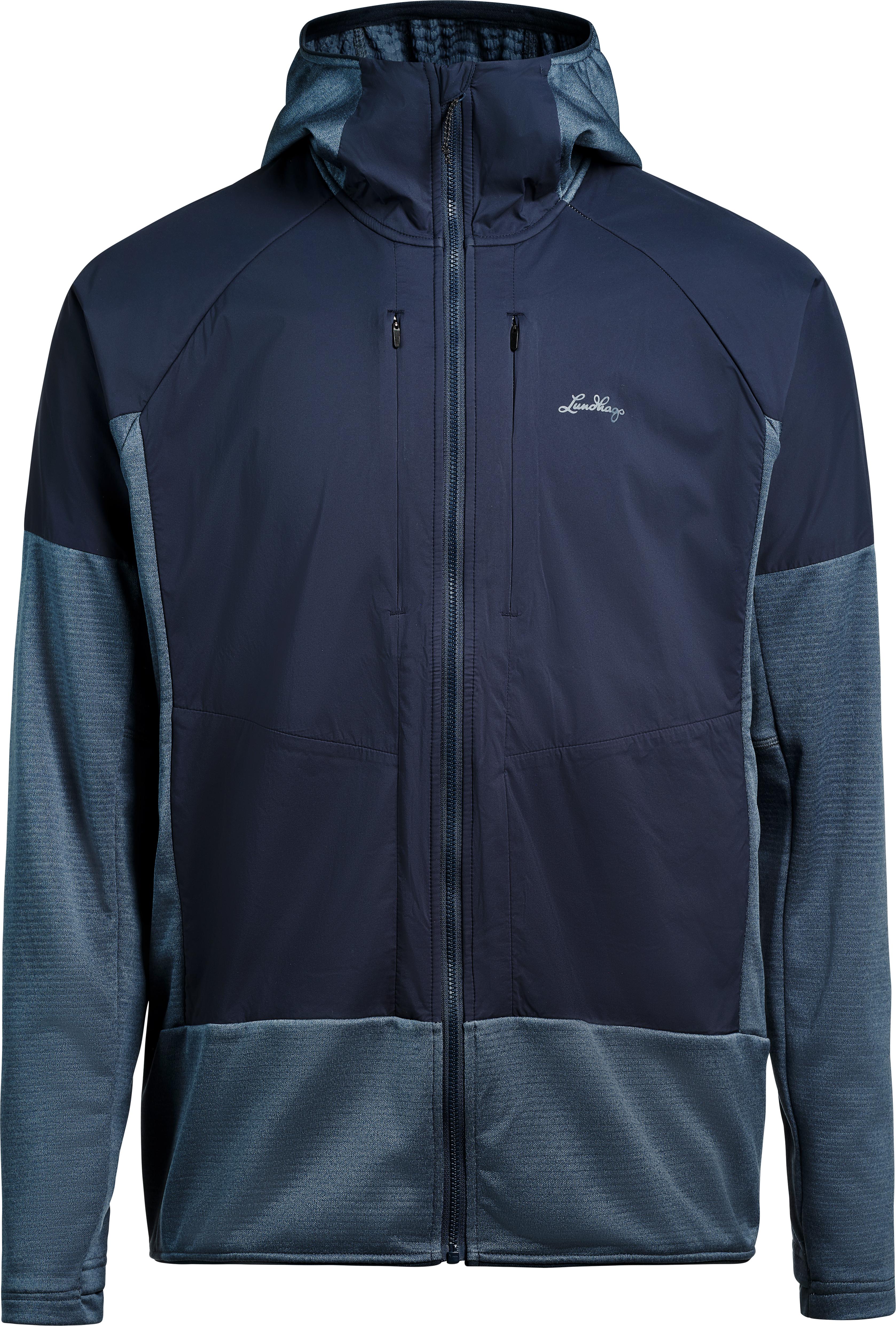 Lundhags Men's Padje Windbreaker Hoodie Dark Sky Blue/Deep Blue Syntetfyllda mellanlagersjackor XL