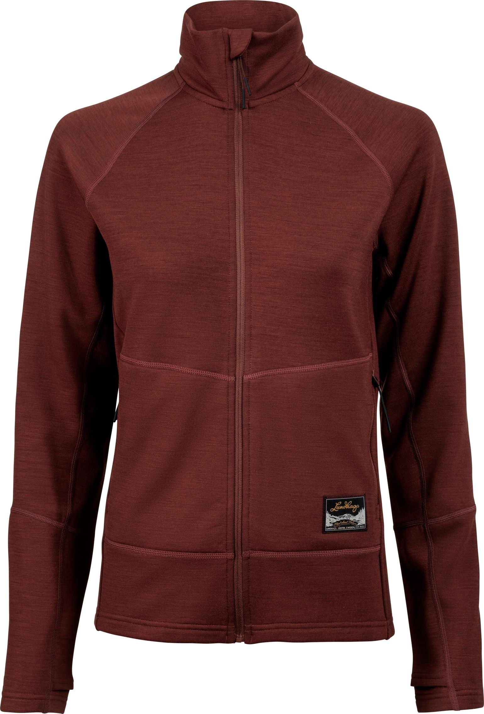 Lundhags Women's Tived Merino Full Zip Burgundy
