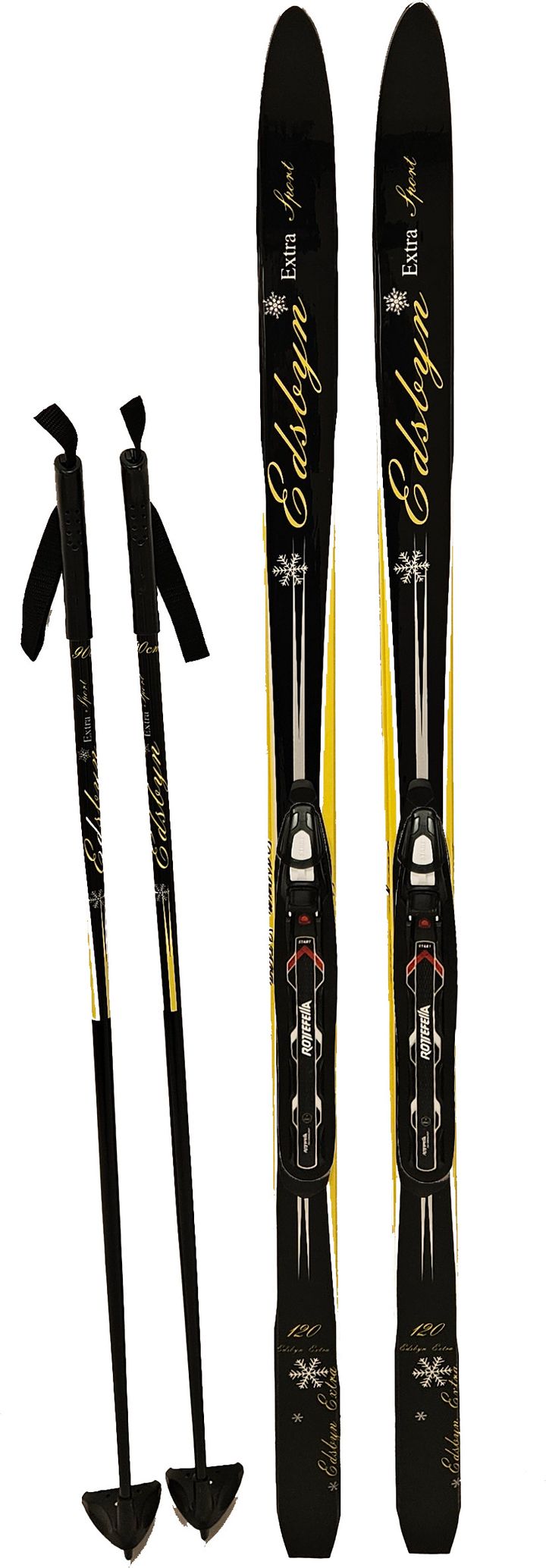 Edsbyn Kids' Edsbyn Extra Ski Set Black/Yellow Edsbyn