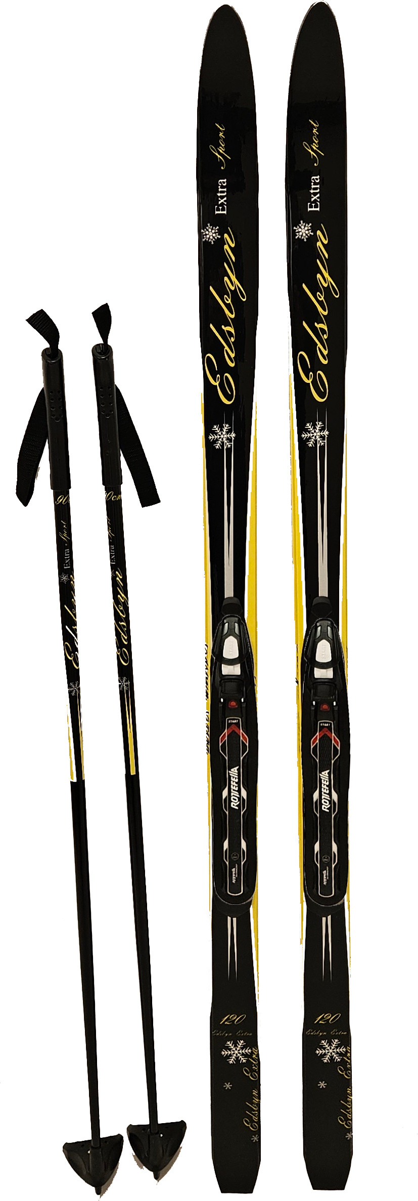 Edsbyn Kids' Edsbyn Extra Ski Set Black/Yellow Langrennski 120