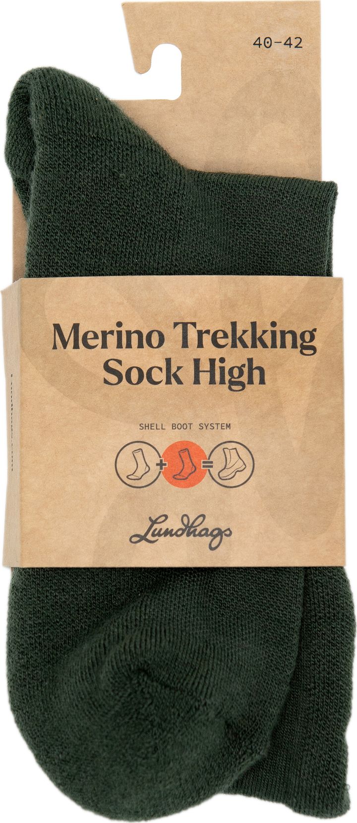 Lundhags Merino Trekking Sock High Forest Green Lundhags