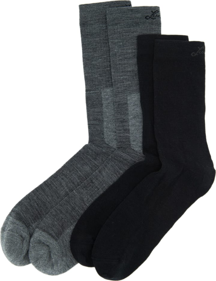 Lundhags Merino Trekking Sock Combo Mid Light Grey Melange/black Lundhags
