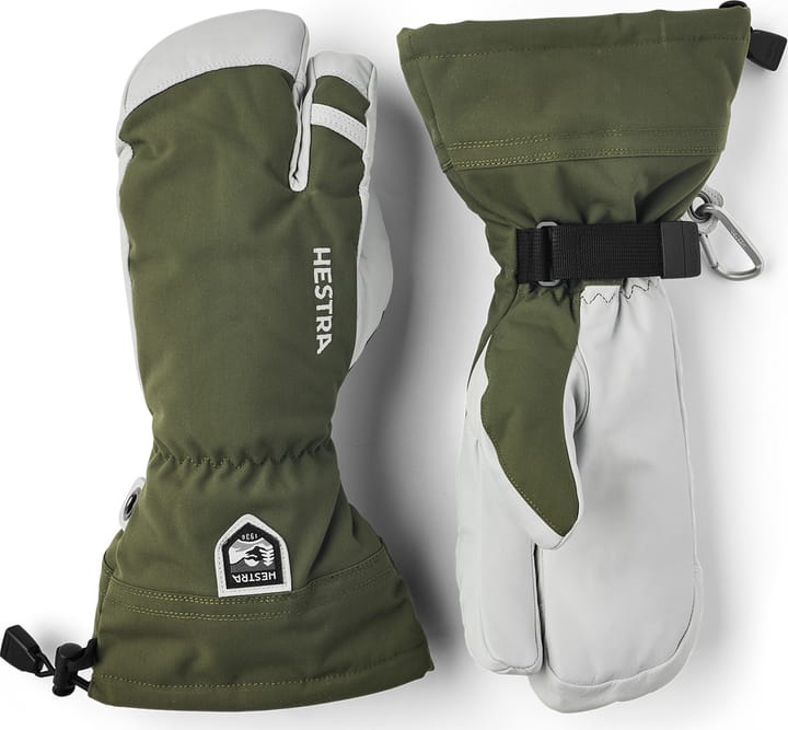 Hestra Army Leather Heli Ski 3-Finger Olive Hestra