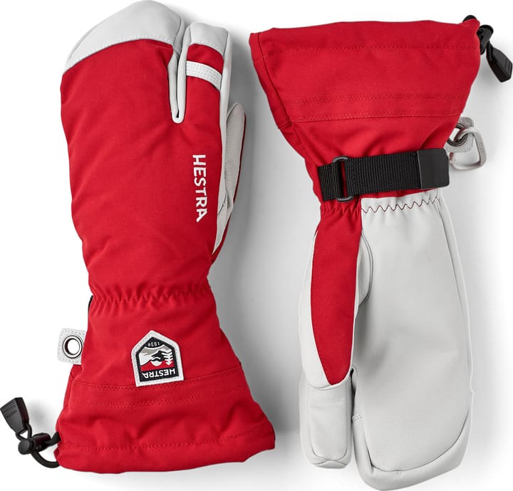 Hestra Army Leather Heli Ski 3-Finger Red Hestra