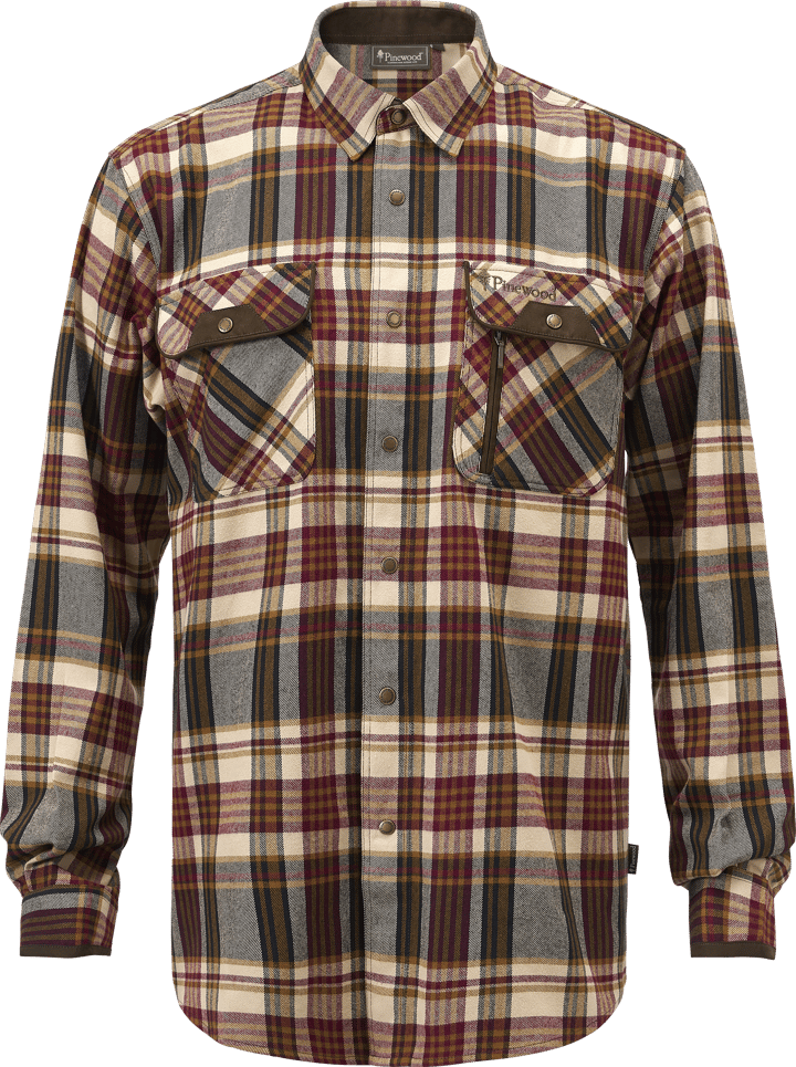 Pinewood Men's Prestwick Exclusive Shirt Bordeaux/Beige Pinewood