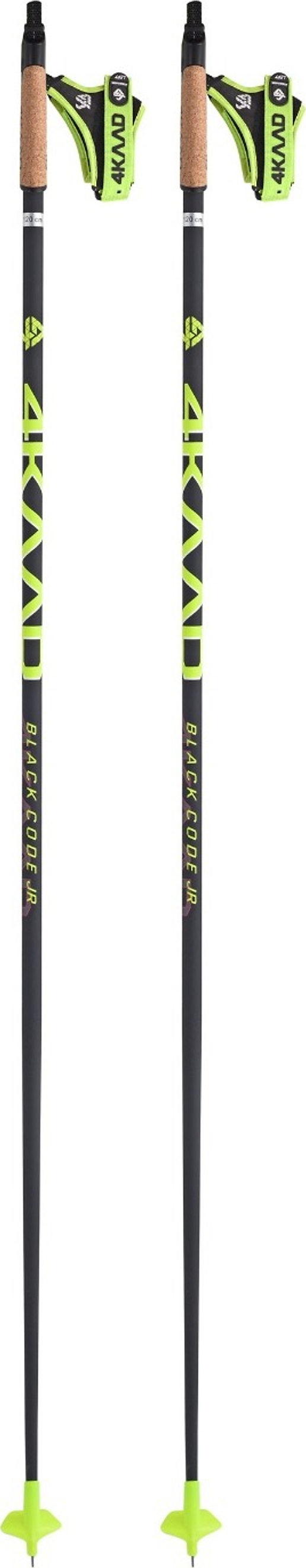4Kaad Black Code X Junior Black/Yellow Längdskidstavar 105
