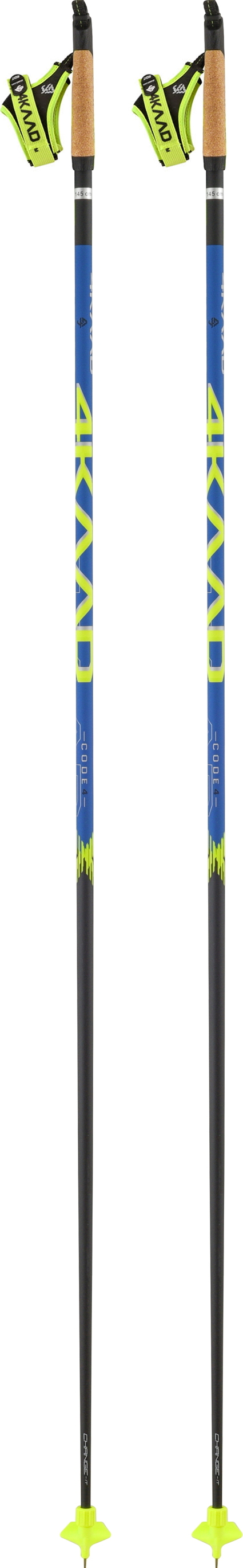 4Kaad Code 4 Blue/Yellow Längdskidstavar 150