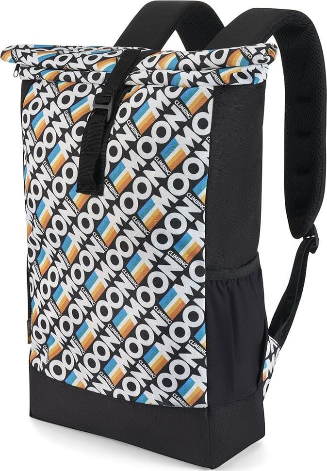 Moon Climbing Roll Top Back Pack Retro Stripe Black Moon Climbing