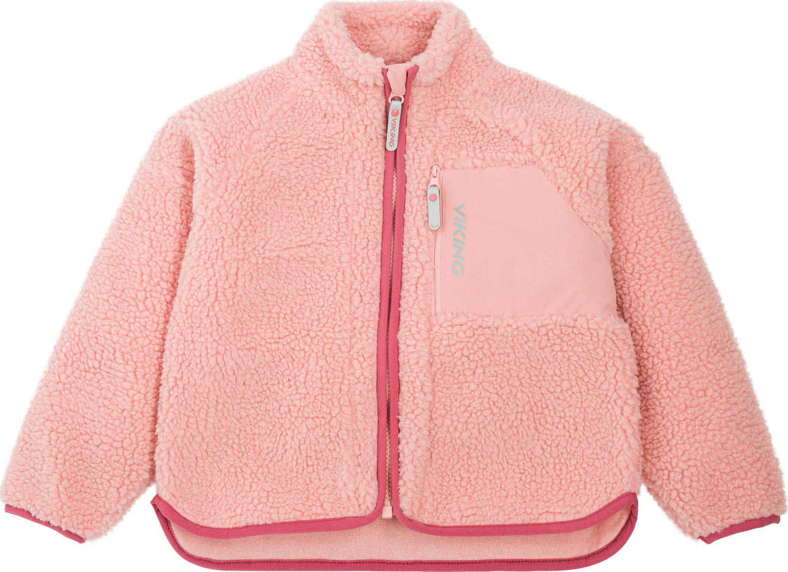 Viking Footwear Kids' Playtime Pile Midlayer Jacket Light Pink Syntetfyllda mellanlagersjackor 134
