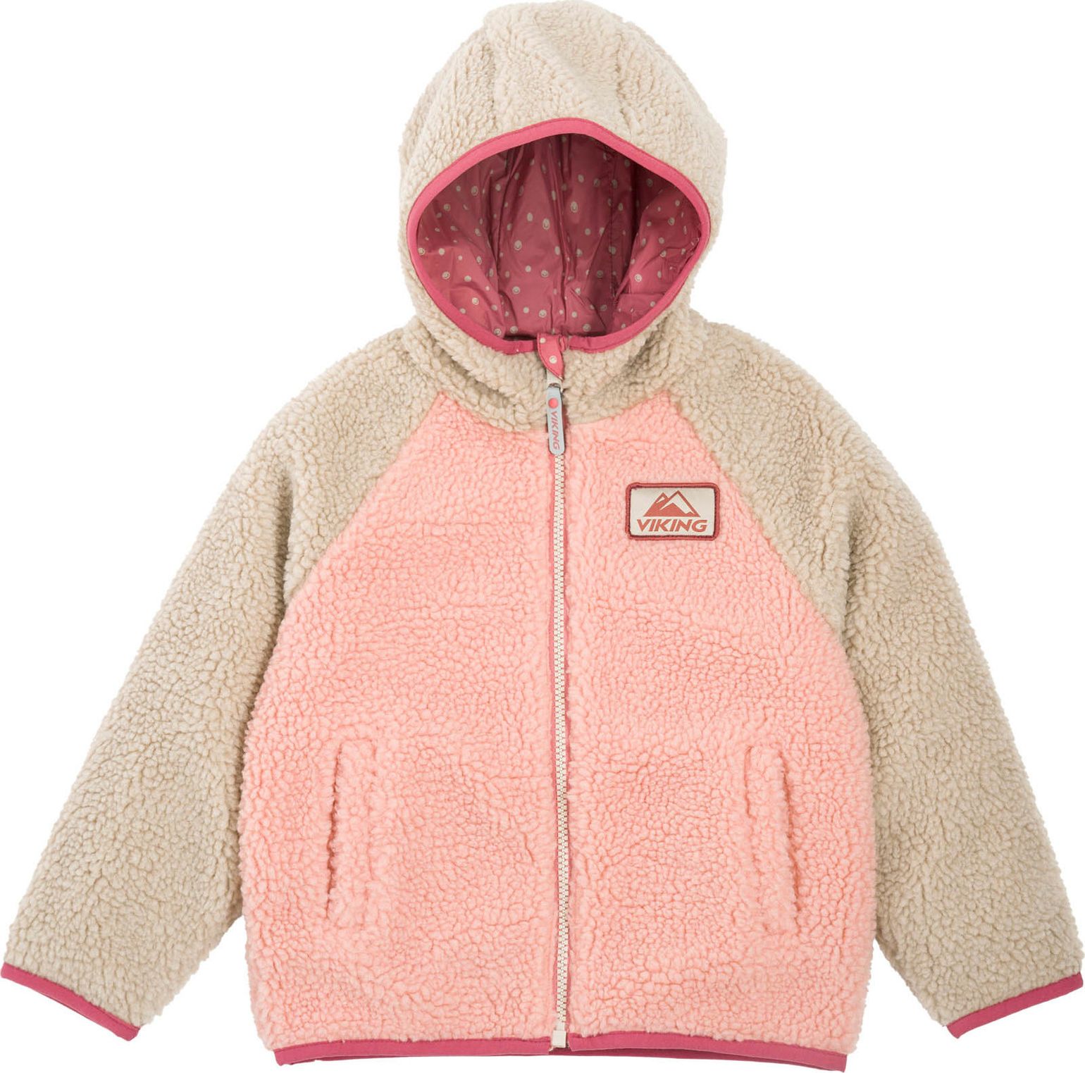 Viking Footwear Kids' Play Reversible Pile Jacket Pink/cement