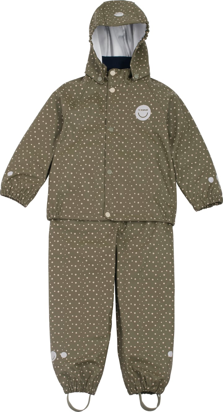 Viking Footwear Kids' Jolly Print Rainset Olive Viking Footwear