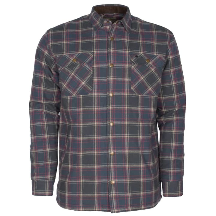 Pinewood Men's Finnveden Checked Padded Overshirt Dark Blue/Red Pinewood