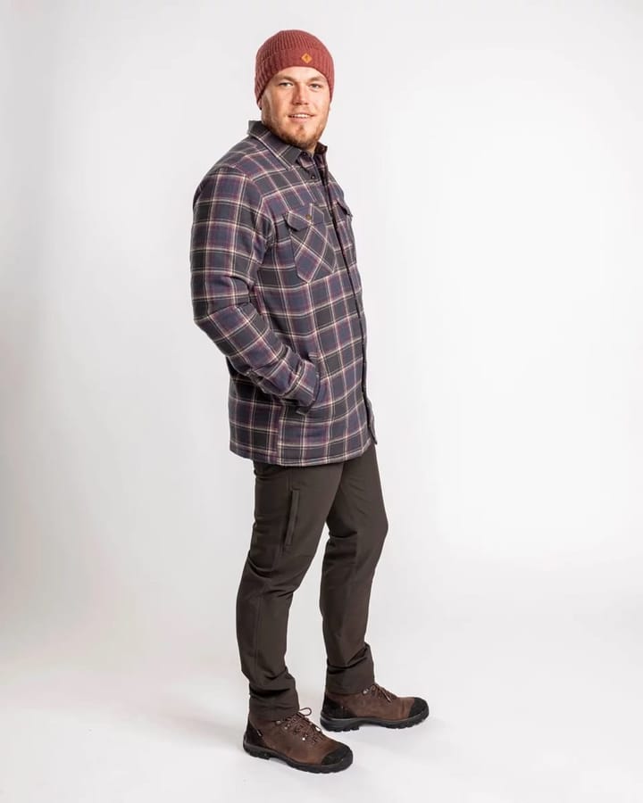 Pinewood Men's Finnveden Checked Padded Overshirt Dark Blue/Red Pinewood