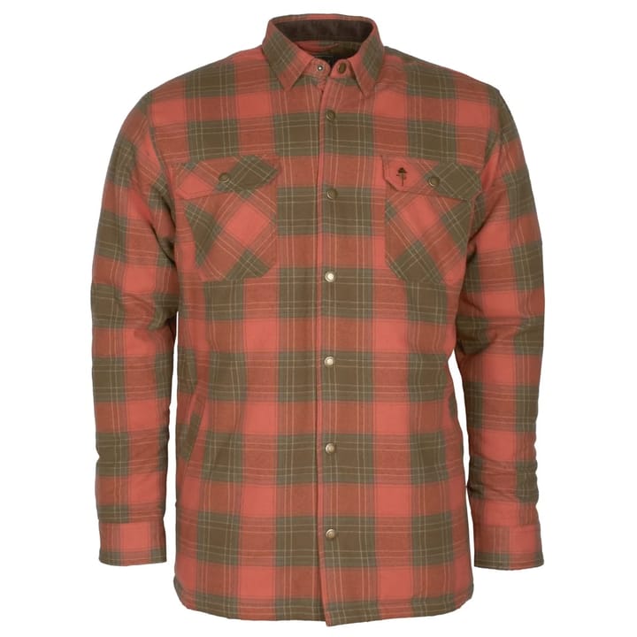 Pinewood Men's Finnveden Checked Padded Overshirt Terracotta/Olive Pinewood