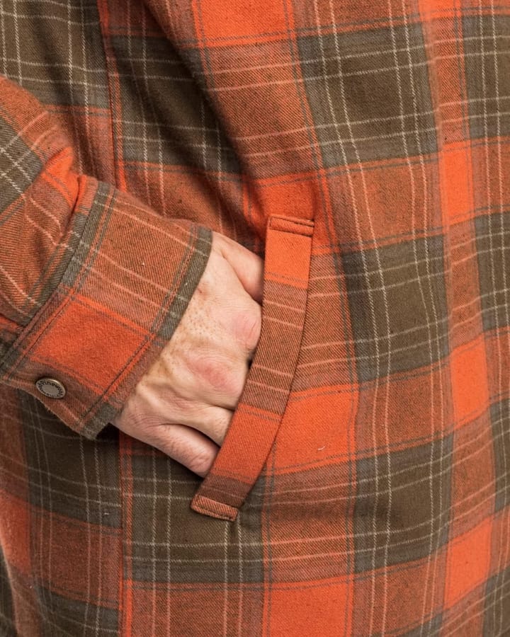 Pinewood Men's Finnveden Checked Padded Overshirt Terracotta/Olive Pinewood