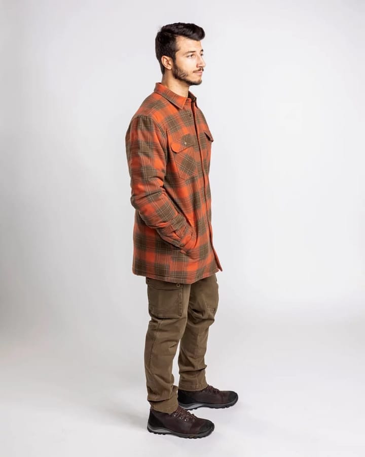 Pinewood Men's Finnveden Checked Padded Overshirt Terracotta/Olive Pinewood