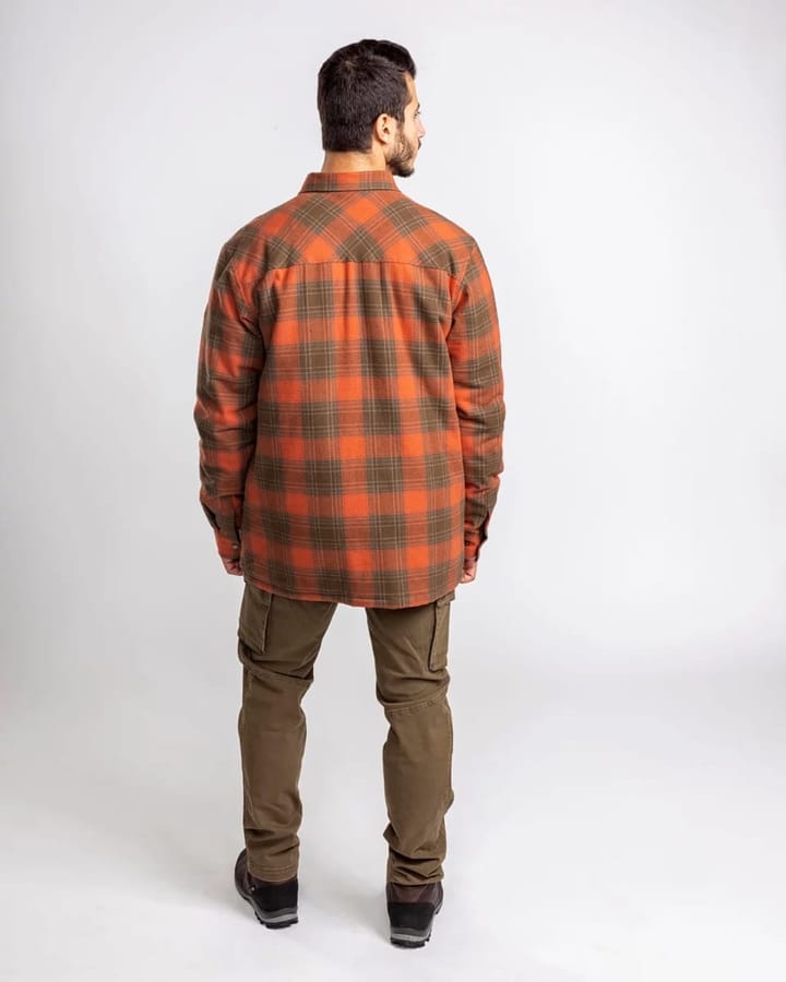 Pinewood Men's Finnveden Checked Padded Overshirt Terracotta/Olive Pinewood