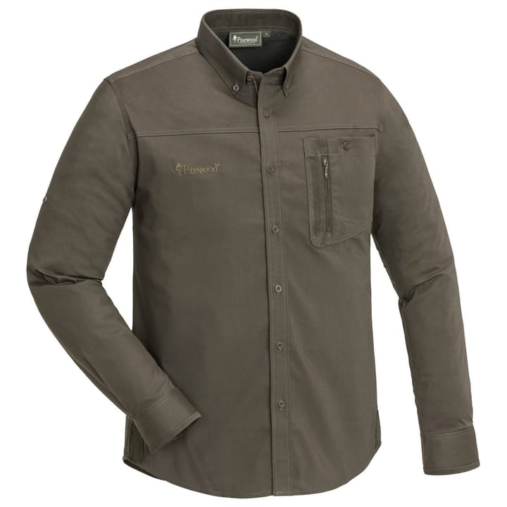 Pinewood Tiveden Insect-Stop Shirt D.Olive/Suede Brown Pinewood