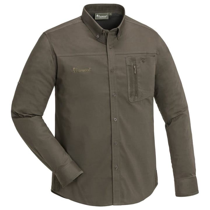 Pinewood Tiveden Insect-Stop Shirt D.Olive/Suede Brown Pinewood Pinewood Tiveden Insect-Stop Shirt D.Olive/Suede Brown Pinewood