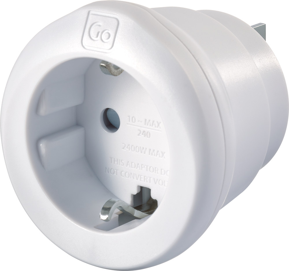 Go Travel EU-AUS/China Adaptor White Elektroniikkatarvikkeet OneSize