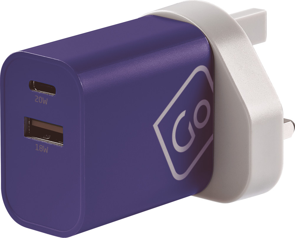 Go Travel Worldwide USB-A & USB-C Charger + Blue Elektroniikkatarvikkeet OneSize