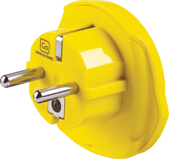 Go Travel Worldwide Adaptor + Twin USB-A Yellow Go Travel