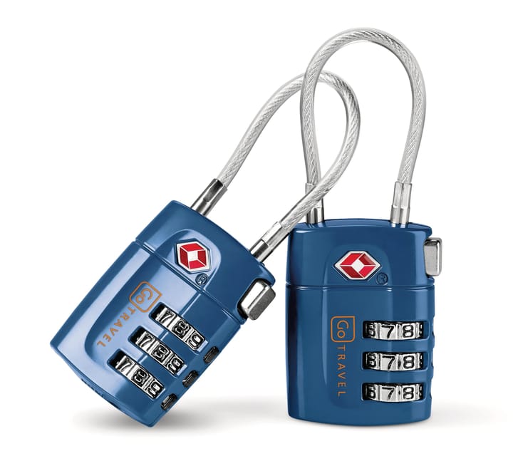 Go Travel Combi Cable Twin Padlocks TSA Blueberry Go Travel Go Travel Combi Cable Twin Padlocks TSA Blueberry Go Travel