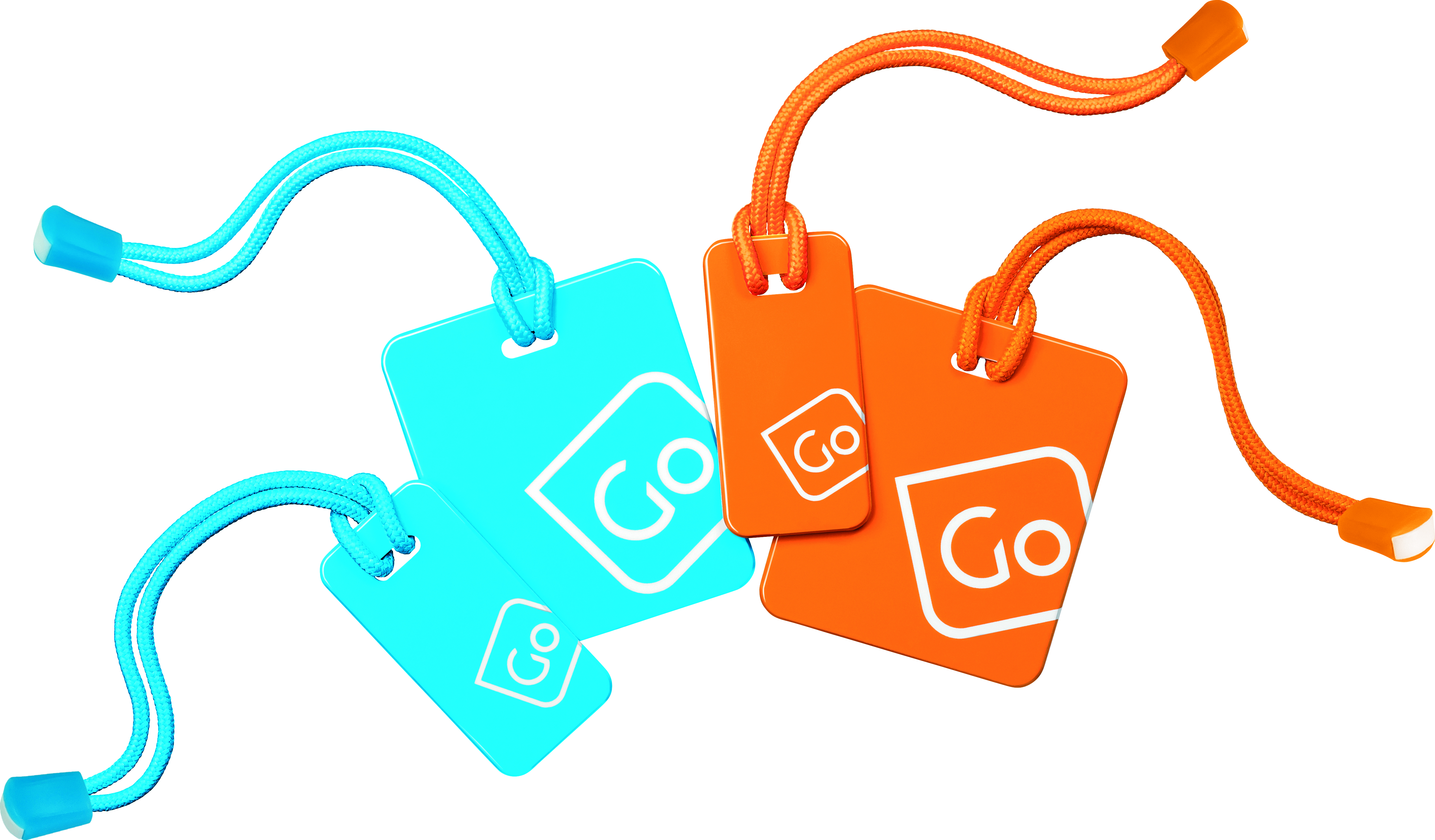 Go Travel Luggage Tags Family Pack Blue/Orange Matkaturvallisuus OneSize