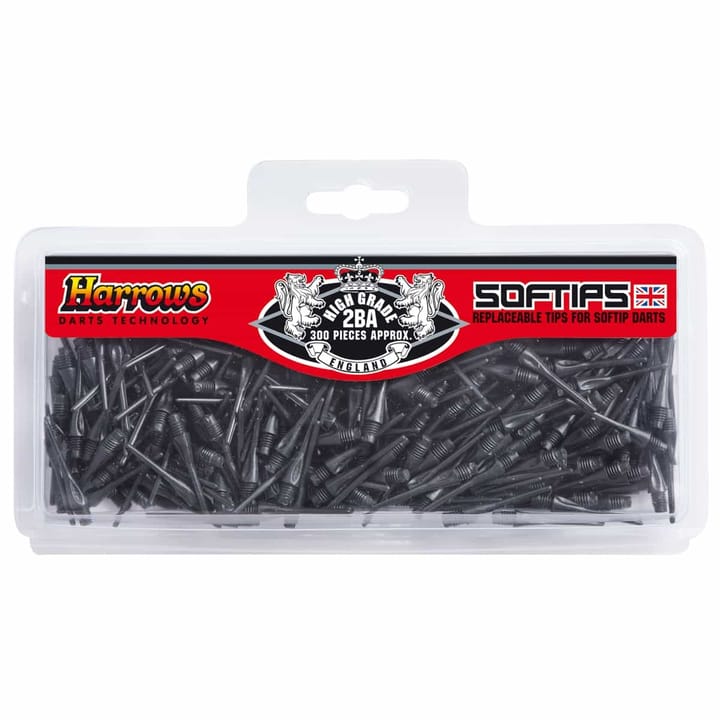 Harrows Soft Tips Dimple 300 Pcs 2BA Black Harrows