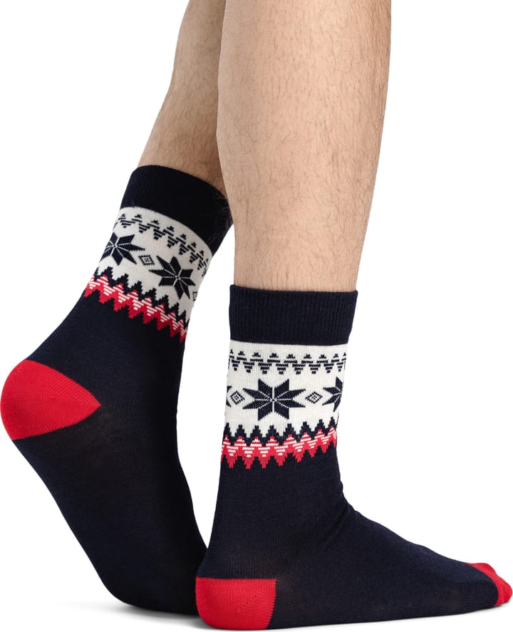 Dale of Norway Myking Wool Socks Crew Cut Navy Red Offwhite Dale of Norway