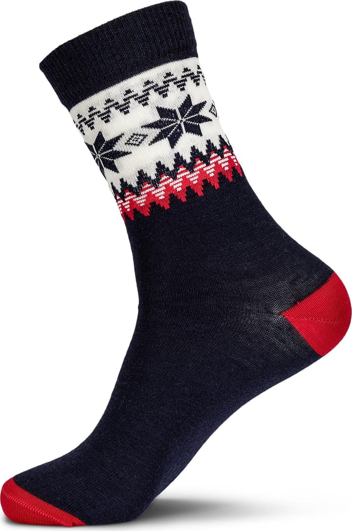 Dale of Norway Myking Wool Socks Crew Cut Navy Red Offwhite Dale of Norway