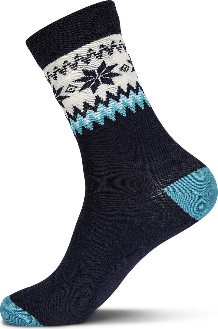Dale of Norway Myking Wool Socks Crew Cut Navy Turquoise Offwhite Dale of Norway